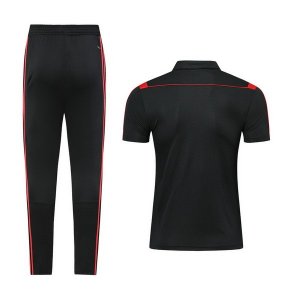 Polo Ensemble Complet Bayern Munich 2019 2020 Noir Rouge Pas Cher