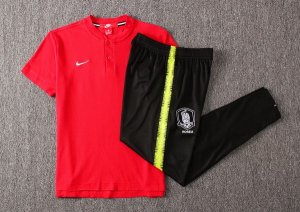 Polo Ensemble Complet Corea 2018 Rouge Pas Cher