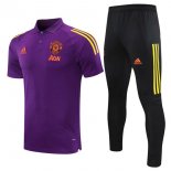 Polo Manchester United Ensemble Complet 2021 2022 Purpura Noir Pas Cher