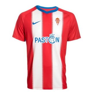 Maillot Real Sporting de Gijón Domicile 2018 2019 Rouge Pas Cher