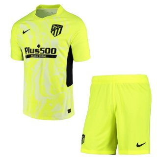 Maillot Atlético de Madrid Third Enfant 2020 2021 Vert Fluorescent Pas Cher