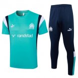 Thailande Maillot Marseille Ensemble Complet 2024 Bleu