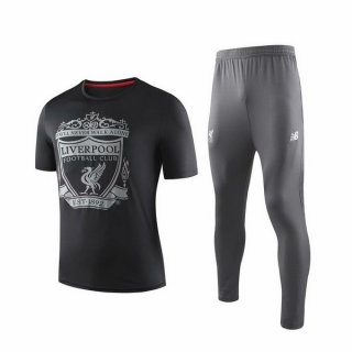 Entrainement Liverpool Ensemble Complet 2019 2020 Noir Gris Pas Cher