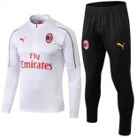 Survetement Enfant AC Milan 2018 2019 Blanc Noir Pas Cher