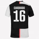 Maillot Juventus NO.16 Cuadredo Domicile 2019 2020 Blanc Noir Pas Cher