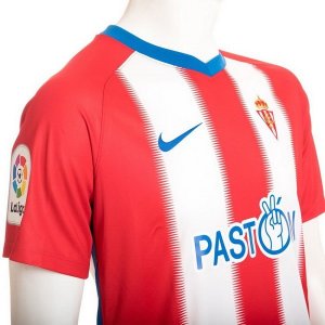 Maillot Real Sporting de Gijón Domicile 2018 2019 Rouge Pas Cher
