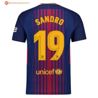 Maillot Barcelona Domicile Sandro 2017 2018 Pas Cher