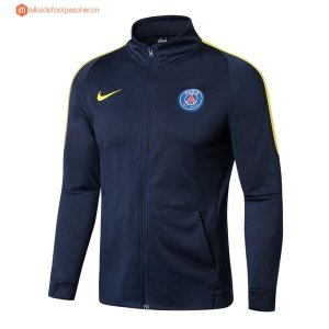 Survetement Paris Saint Germain 2017 2018 Bleu Jaune Pas Cher