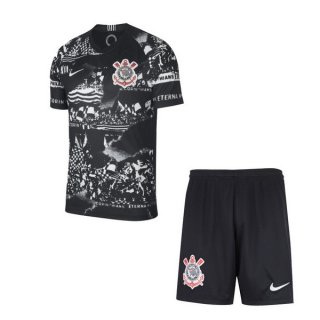 Maillot Corinthians Paulista Third Enfant 2019 2020 Noir Pas Cher