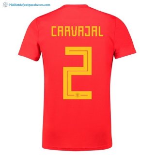 Maillot Espagne Domicile Carvajal 2018 Rouge Pas Cher