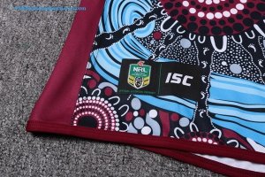 Maillot Rugby Manly Sea Eagles Indígena 2017 2018 Rouge Pas Cher