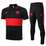 Polo AS Roma Ensemble Complet 2019 2020 Noir Rouge