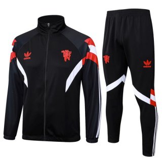 Survetement Manchester United 2024 2025 Noir Blanc 2 Survetement Manchester United 2024 2025 Noir Blanc 2