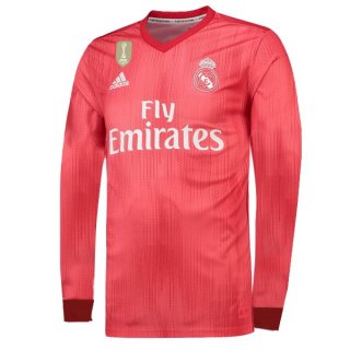 Maillot Real Madrid Third ML 2018 2019 Rouge Pas Cher Maillot Real Madrid Third ML 2018 2019 Rouge Pas Cher