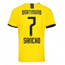 Thailande Maillot Borussia Dortmund NO.7 Sancho Domicile 2019 2020 Jaune
