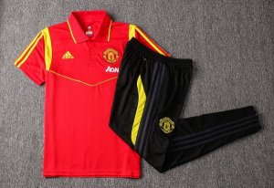 Polo Manchester United Ensemble Complet 2019 2020 Rouge Or Noir Pas Cher