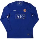 Maillot Manchester United Exterieur ML Retro 2007 2008 Bleu Pas Cher