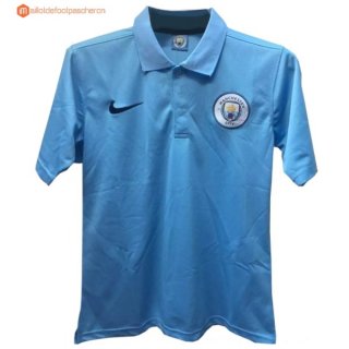 Polo Manchester City 2017 2018 Bleu Pas Cher