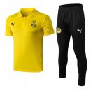 Polo Ensemble Complet Borussia Dortmund 2018 2019 Jaune Noir Pas Cher