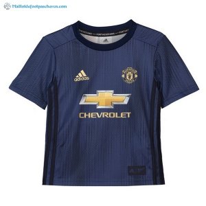 Maillot Manchester United Third Enfant 2018 2019 Bleu Pas Cher