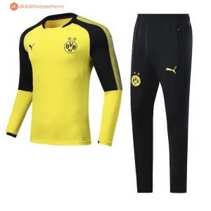 Survetement Borussia Dortmund Enfant 2017 2018 Noir Jaune Clair Pas Cher