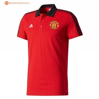 Polo Manchester United 2017 2018 Rouge Noir Pas Cher