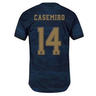 Maillot Real Madrid NO.14 Casemiro Exterieur 2019 2020 Bleu Pas Cher