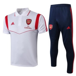 Polo Arsenal Ensemble Complet 2019 2020 Blanc Rouge Pas Cher