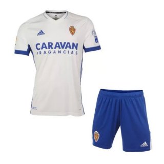 Maillot Real Zaragoza Domicile Enfant 2020 2021 Blanc Bleu Pas Cher