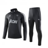 Survetement Manchester United 2019 2020 Noir Gris Pas Cher