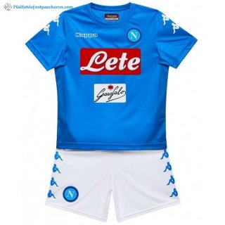 Maillot Naples Domicile Enfant 2017 2018 Bleu Pas Cher