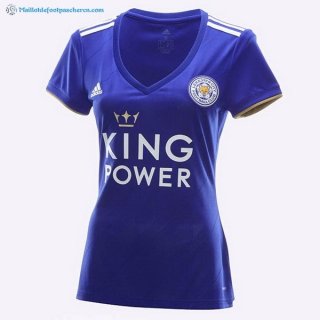 Maillot Leicester City Domicile Femme 2018 2019 Bleu Pas Cher