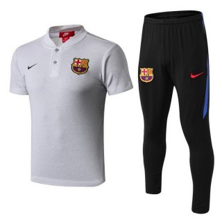 Polo Ensemble Complet Barcelona 2018 2019 Gris Noir Pas Cher Polo Ensemble Complet Barcelona 2018 2019 Gris Noir Pas Cher