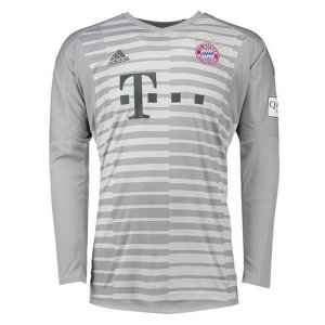 Maillot Bayern Munich Domicile ML Gardien 2018 2019 Gris Pas Cher