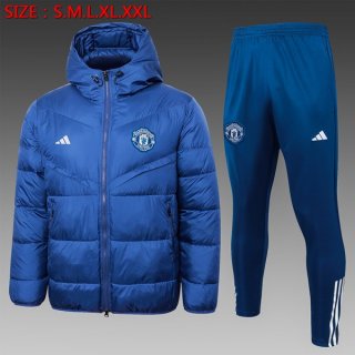 Manteau de duvet Manchester United Ensemble Complet 2024 2025 Bleu Manteau de duvet Manchester United Ensemble Complet 2024 2025 Bleu