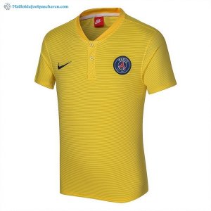 Polo Paris Saint Germain Ensemble Complet 2017 2018 Jaune Pas Cher