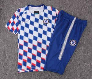 Maillot Entrainement Chelsea Ensemble Complet 2018 2019 Bleu Blanc Pas Cher