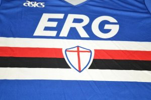 Maillot Sampdoria Domicile Retro 1990/91 Bleu Pas Cher