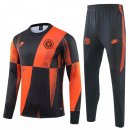 Survetement Chelsea Noir Orange 2019 2020 Pas Cher