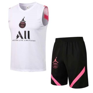 Maillot Paris Saint Germain Sans Manches Ensemble Complet 2022 Noir Blanc Rose