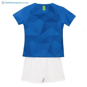 Maillot Brésil Exterieur Enfant 2018 Bleu Pas Cher