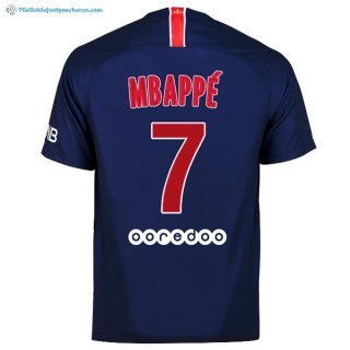 Maillot Paris Saint Germain Domicile Mbappe 2018 2019 Bleu Pas Cher