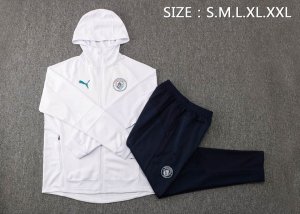 Sweat Shirt Capuche Ensemble Complet Manchester City 2022 2023 Blanc