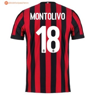 Maillot Milan Domicile Montolivo 2017 2018 Pas Cher Maillot Milan Domicile Montolivo 2017 2018 Pas Cher