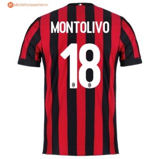 Maillot Milan Domicile Montolivo 2017 2018 Pas Cher