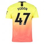 Maillot Manchester City NO.47 Foden Third 2019 2020 Orange Pas Cher