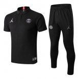 JORDAN Polo Ensemble Complet Paris Saint Germain 2018 2019 Noir Pas Cher