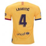 Maillot Barcelona NO.4 I.Rakitic Exterieur 2019 2020 Jaune Pas Cher