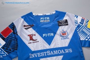 Maillot Rugby Samoa Domicile 2017 2018 Bleu Pas Cher