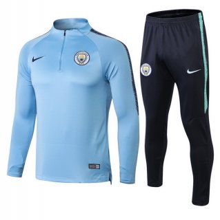 Survetement Manchester City 2018 2019 Bleu Noir Pas Cher